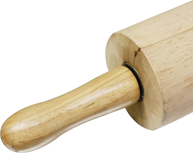 TrueCraftware- 13" Wooden Rolling Pin 3-1/4" Diameter- Wooden Roll Pin Dough Roller Classic Wood Rolling Pins for All Baking Needs for Fondant Pie Crust Cookie Pastry Dough Pastry Rolling Pin