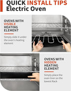 3 Pack Oven Liners for Bottom of Oven, 17x25" Large Heavy Duty Non-Stick Reusable Oven Mat for Electric, Gas, Toaster & Convection Ovens - BPA & PFOA Free, Dishwasher Safe, Kitchen Essentials, Black