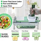 Stainless steel Vegetable Chopper, Veggie Chopper With 10 Blades, Onion Dicer with Container, Food Cutter & Grater Mandoline Slicer