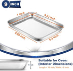 P&P CHEF 9 Inch Baking Cookie Sheet, Oven Pan Tray Stainless Steel Sheet Pan for Kitchen, Oven Bakeware for Multi Uses, Shiny Look & Dishwasher Safe, Healthy & Heavy Duty, 1Pc