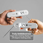 ThermoWorks Sizzle Digital Meat Thermometer – Instant Read in 2 Seconds, Waterproof, Folding Probe with Magnetic Back, Auto-Rotating Backlit Display, for Cooking Food, Grill & BBQ - Dove Grey