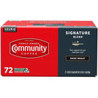 Community Coffee Signature Blend 72 Count Coffee Pods, Dark Roast, Compatible with Keurig 2.0 K-Cup Brewers, Box of 72 Pods (Pack of 1)