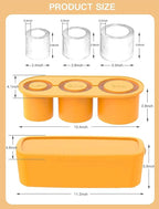 Ice Cube Tray for Stanley Cup, Silicone Ice Mould with Lid & Bin, Long Ice Cubes for 30-40Oz Tumbler, Easy Fill & Release, Perfect for Cocktails, Whiskey, Iced Coffee, Drinks, BPA Free (Yellow)