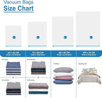 12 Space Saver Vacuum Storage Bags, Vacuum Sealed Storage Bags (3 Jumbo/3 Large/3 Medium/3 Small) with Hand Pump, Vacuum Seal Bags for Clothing, Comforters, Pillows, Towel, Blanket Storage, Bedding