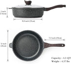 Kordisen Nonstick Deep Frying Pan with Lid, 11 Inch Non Stick Skillet, Saute Pan for Cooking, Healthy Induction Cookware, PFOA Free
