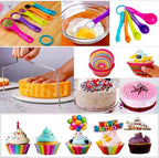 322 Piece Wilton Framing Mouth Starter Cake Decorating Baking Set with Cake Rotator + Offset Spatula + Wilton Decorating Framing Mouth Set, Baking Tools Cake Making Set