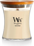 WoodWick Vanilla Bean Holiday Candle Gifts for Women and Men, 9.7 oz Medium Hourglass Candle with Crackling Wick