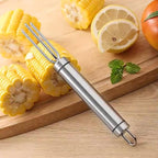 Corn peeler for corn on the cob+Corn fork set，stainless corn kernel remover tool ， Suitable for Home Kitchen
