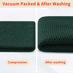 Homaxy 100% Cotton Waffle Weave Kitchen Dish Towels, Ultra Soft Absorbent Quick Drying Cleaning Towel, 13 x 28 Inches, 8-Pack, Blackish Green