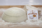 Saint Germain Bakery Premium Round Bread Banneton Basket with Liner - Perfect Brotform Proofing Basket for Making Beautiful Bread (8 inch)