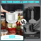 Auto Stop Electric Mason Jar Vacuum Sealer, Vacuum Sealer Kit for Wide Mouth and Regular Mouth Mason Jars with Food Storage Labels for Freshness and Preservation