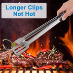16-inch & 12-Inch Grill Tongs for Cooking BBQ Heavy Duty Extra Long Grilling Tongs, Premium Set 2 pack