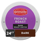 Community Coffee French Roast 24 Count Coffee Pods, Extra Dark Roast, Compatible with Keurig 2.0 K-cup Brewers, 24 Count (Pack of 1)
