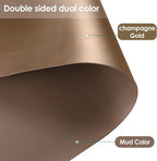 Leather Table Cover,1.8mm Thick,24x48 Inch Desk Cover,Large Desk Mat,Table Protector,Table Cover Protector,Desk Protector,Table Pad(Mud Color+Champagne Gold,24x48)