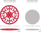 GASARÉ, Extra Large, Thick, 10" Silicone Trivets for Hot Dishes, Pots, and Pans, Hot Pads for Countertops, Flexible, Dishwasher Safe, 10 x ¼ Inches, Set of 3, Red