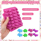 6 Pcs Gummy Bear Molds Silicone, Non-Stick Chocolate Candy Gummy Mold, Animal desserts Gummy Molds With 6 Droppers Clean Brush Storage Box, Including Love Bear Rabbit Mini Donut Fruit Animals Shaped