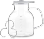 Teabloom Purity Glass Whistling Kettle – 100% Plastic-Free, Premium Borosilicate Glass, 56 oz (7-Cup) Capacity, Stovetop Safe, Lead-Safe & Chemical-Free Water Boiling with Whistle Cue