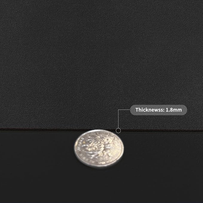 Leather Table Cover,1.8mm Thick,36x36 Inch Table Protector,Table Protector for Dining Room Table,Dining Table Protector.(Black+Black,36x36)