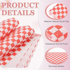 PATIKIL 5.9" x 5.9" Waxed Paper Sheets, 100Pcs Square Pattern Oil-absorbing Dry Food Wrapping Paper for Bakery Coffee Shop Home Baking Kitchen DIY, Red