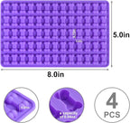 Palksky Dog Treat Molds Silicone, 4Pcs 65 Cavities Mini Bone Mold for Baking and Freezing