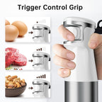 Immersion Blender Handheld Corded Hand Blenders Set 1100W, Trigger Variable Speed 5 in 1 Stick Emulsifier with Chopper, Whisk and Frother for Soup, Baby Food and Smoothies, White，Case