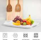 TP Serving Tray with Handles, Large Rectangle Melamine Serving Platter Set of 2, Pure White (19” x 12”)
