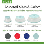 Tovolo Microwave Plate Cover Small in Blue Haze Collapsible Vented Silicone Microwave Splatter Cover, Dishwasher Safe 8 Inch Plate Cover BPA Free Food Guard