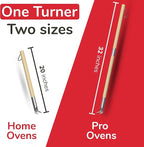 Pizza Turner Fork & Bubble Popper - Easy Pizza Rotation for Evenly Baked Crust - Adjustable Handle [26"-32”]