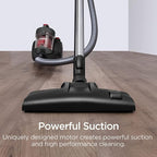Eureka Bagless Canister Vacuum Cleaner, Lightweight Vac for Carpets and Hard Floors, Red, Whirlwind NEN110D