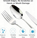 36 Piece Silverware Set with Placemat,MASALACO 6-Piece Stainless Steel Cutlery Set-Knife Fork Butter Knife and Spoon,Mirror Finish,Suitable for Home Restaurant Hotel Kitchen Utensils,Dishwasher Safe