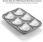 Nax Caki 3D Round Ice Cube Tray, Large Ice Ball Maker Silicone Fun Shapes Whiskey Ice Mold with Funnel for Cocktails, Bourbon,Brandy, Whiskey Gifts for Men