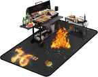 76 ×52 inches Under Grill Mat for Outdoor Grill/ Fireproof Grill Pad for Fire Pit, Double-Sided Indoor Fireplace Mat Fire Pit Mat, Oil-Proof Waterproof BBQ Grill Mats Pad for Deck and Patio Gas Grills
