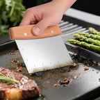 Flyisland Griddle Scraper for Blackstone, Heavy Duty Stainless Steel Grill Scraper,Dough Scraper Cutter for Bread and Pizza Cutter, Griddle Scraper Chopper Multipurpose Kitchen Utensil