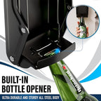 Can Crushers for Recycling - 16 oz Heavy Duty Aluminum Can Crusher Wall Mounted - Soda and Beer Can Smasher for Recycling with Bottle Opener - For 12 and 16 oz Cans - Easy to Install - RamPro