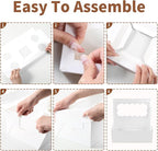 Bento Cake Box With Cupcakes, Clear Window 5 Holes Bento Combination,12 Sets: Cookie Boxes Fit 4 Regular Cupcake and Mini Cakes, Christmas Wedding Birthday Party (White/clear, 1+4/12pcs)