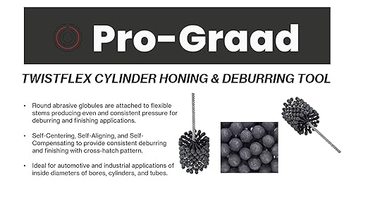 TwistFlex 1/2" 120SC Cylinder Hone | 0.5” (12.7mm) Flexible Cylinder Honing & Deburring Tool for Hole Diameters 0.46"- 0.51" | Silicon Carbide 120 Grit | Pack of 1
