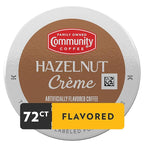 Community Coffee Hazelnut Creme Flavored 72 Count Keurig K-Cup Coffee Pods, Medium Roast, 12 Count (Pack of 6)
