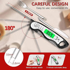Meat Thermometer Digital，IP67 Waterproof Cooking Thermometer with Backlight, Calibration & Hold Function，Food Thermometer for Cooking,Outdoor Grilling，Suitable as Stocking Stuffers for Men