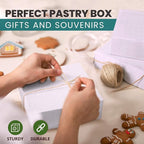 Fit Meal Prep 25 Pack White Bakery Boxes, 6 x 6 x 3 Inches Kraft Lining Pastry Boxes, Cardboard Treat Boxes Pie Boxes Cookie Boxes Dessert Boxes for Cupcakes, Chocolates, Donuts, Macarons