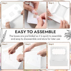 JCD 8pcs Cake Cupcake Combo Boxes with Clear Window and Cupcake Insert Fit 4 Cupcakes and 1 Mini Cake for Partry (1+4/8pcs)