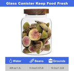 Glass Food Storage Jar with Lids Spoon Glass Coffee Canister Borosilicate Glass Food Containers for Ground Coffee Beans Nut Pasta Sugar Candy Spice Rice Tea (1200ml/40oz-1 pack-no spoon)