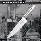 imarku Knife Set G14 - Stainless Steel Kitchen Knives with Block, Built-in Sharpener, Dishwasher Safe, Rust Resistant, Non-Slip Ergonomic Handle - 14pcs Ultimate Gift for Home Cooks & Chefs, White