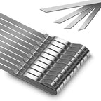 Kabob Skewers 17" Stainless Steel Long BBQ Barbecue Skewers, Flat Metal Kebob Sticks Wide Reusable Grilling Skewers for Meat Chicken,Set of 12 with Storage Bag