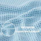 Homaxy 100% Cotton Waffle Weave Kitchen Dish Towels, Ultra Soft Absorbent Quick Drying Cleaning Towel, 13 x 28 Inches, 12-Pack, Sky Blue