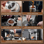 54mm Espresso Accessories Kit, Coffee Distributor and Tamper Leveler, WDT Tool and Dosing Funnel Set Fits Breville 54 mm Espresso Machines and Portafilters