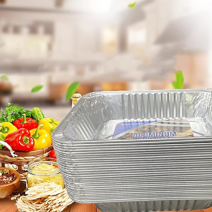 9x13 Aluminum Pans - (30Pack) Disposable Foil Pans, Half Size Deep Steam Table Pans Extra Thick for Baking, Cooking, Roasting, Heating, Serving & Lining Steam-Table Trays