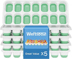 Ice Cube Trays for Freezer with Lids, 4 Pack Silicone & PP Easy-Release Ice Cube Tray, 14 Cubes Each (56 Total), Stackable, BPA Free, LFGB Certified Ice Molds for Drinks, Coffee, Baby Food, Cocktails