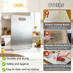 Tavano Titanium Cutting Board,100% Pure Titanium Cutting Boards for Kitchen,2026 New Non Toxic,Double-Sided Food Grade Chopping Board for Meat,Vegetable,Fruit,Outdoor Camping(M+L-2PC)