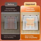 2 Pack Pull Out Cabinet Organizer, Slide Out Drawer Expandable Width (12"-19") and Depth (17"-23") With 3 Slides, Fixed with Adhesive Film or Nail for Cabinets in Kitchen, Pantry or Bathroom