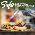 Jo Chef Kitchen Torch with Butane Included – Refillable Lighter with Safety Lock & Adjustable Flame, Blow Culinary Torch for Cooking, BBQ, Creme Brulee, DIY and Soldering - 1 Can (5.07oz) Included